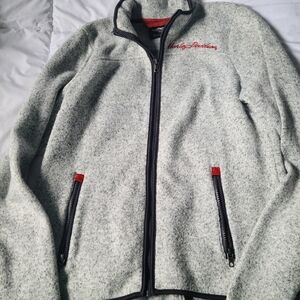 Women's Small Harley-Davidson Gray Zip-Up Fleece Jacket